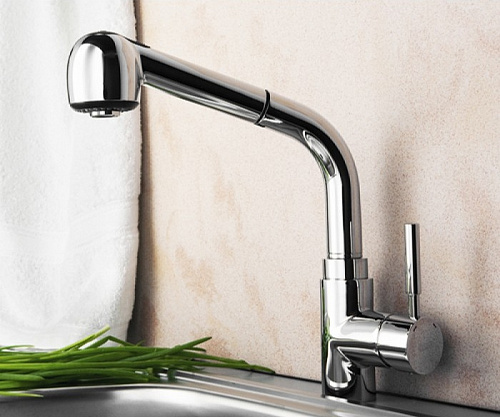 Смеситель WASSER KRAFT Main 4166 9060820 для кухни с выдвижным изливом хром купить