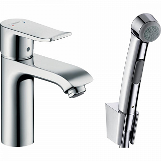 Смеситель HANSGROHE Metris 31285000 для раковины с гигиеническим душем хром купить