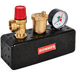 Группа безопасности котла в теплоизоляции 3 бар 1 до 50 кВт Rommer RVS-0004-055025 Группа безопасности котла в теплоизоляции 3 бар 1 до 50 кВт Rommer RVS-0004-055025