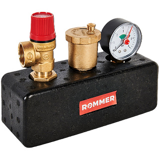 Группа безопасности котла в теплоизоляции 3 бар 1 до 50 кВт Rommer RVS-0004-055025 купить