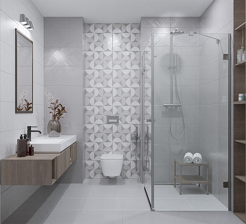 Плитка настенная Incisio Silver 315*630мм светло-серый AZORI купить
