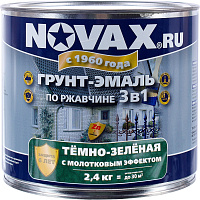 Грунт-эмаль по ржавчине GOODHIM NOVAX с молотковым эффектом темно-зеленая 39238 2.4 кг
