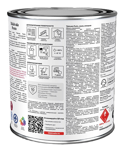 Алкидная краска Tikkurila Euro Pesto 30 Бесцветная (База С) 0.9 л купить