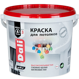 Краска водная акриловая Dali для потолка снежно-белая 5 л купить