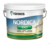 Краска водоразбавляемая Teknos Nordica Eko для домов Белая глянцевая 0.9 л