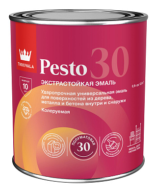 Алкидная краска Tikkurila Euro Pesto 30 Бесцветная (База С) 0.9 л купить