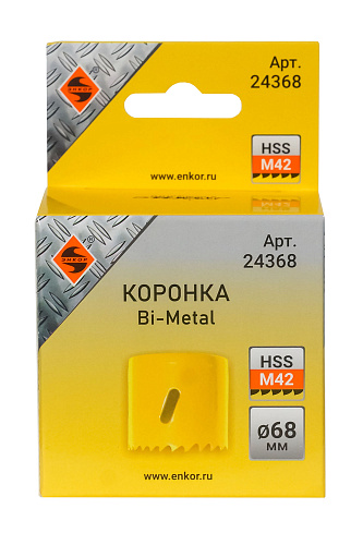 Коронка биметаллическая Энкор Bi-Metal М42 68 мм 24368 купить