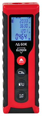 Лазерный дальномер Elitech ЛД 60К дальность измерения-0.03–60м точность ±0.3мм/м купить