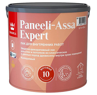 Лак интерьерный Tikkurila PANEELI-ASSA EXPERT матовый бесцветная база EP (2.7л) купить