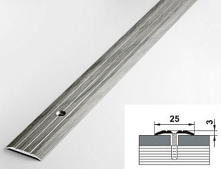 Профиль стыкоперекрывающий 25*1800мм дуб муссон грей Лука ПС 01.1800.050 купить