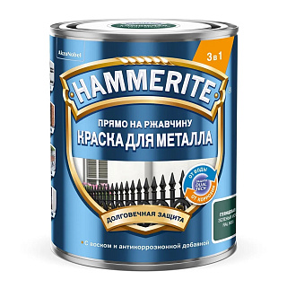 Краска для металла прямо на ржавчину Hammerite гладкая RAL6005 Зеленый Мох 0.75л Hammerite 5819995 купить