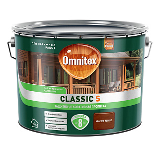 Пропитка защитно-декоратив Omnitex Classic S красное дерево 9л 50037229 купить