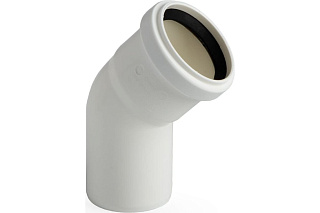 Отвод  для канализации малошумный Lammin 50*45° Lm39040005045(180/1) купить