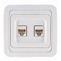 Розетка MAKEL серии Мимоза 12036  2-местная,  CAT5e 