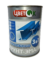 Грунт-эмаль по ржавчине ЦветОК 3 в 1 черный