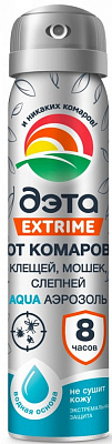 Аэрозоль от комаров,клещей,мошек, слепней ДЭТА AQUA EXTRIME 75мл  купить