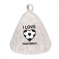 Банная шапка "I LOVE Football" войлок 100% 41231