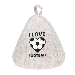 Банная шапка "I LOVE Football" войлок 100% 41231 купить