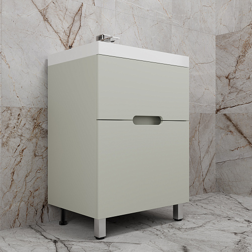 Тумба напольная Матис 60 олива 2 ящика с умывальником ASTI 60 жасмин Style Line ЛС-00002432/СС-00002468 купить