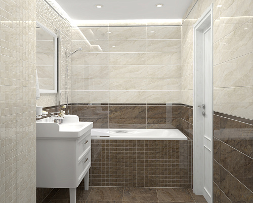 Плитка настенная Royal бежевая мозаика 20*60см Laparet 60053 купить