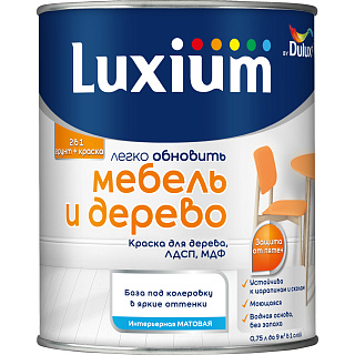 Краска Luxium by Dulux Мебель и Дерево матовая база BС Luxium 50034852 купить