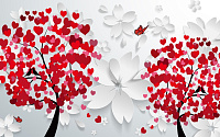 Фотообои "Деревья любви" фактура песок 3*2.7м DesignStudio 3D GM-003