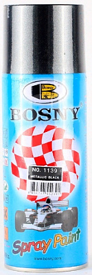 Краска аэрозольная металлик черная 1139 Bosny  купить
