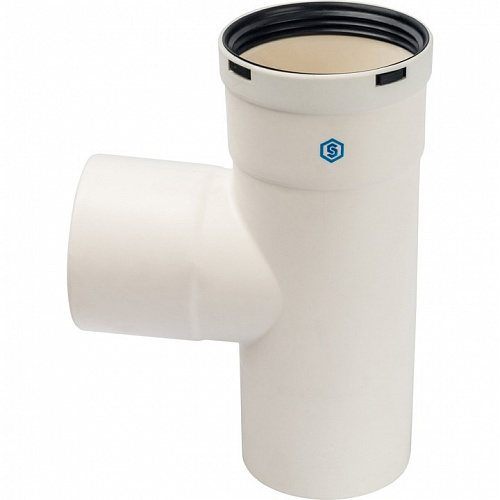 Элемент дымохода Stout конденсационный тройник T образный DN80 PP-FE SCA-8080-030210 купить