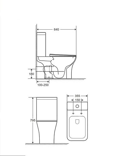 Унитаз напольный безободковый TORNADO Optima T Квадро 655*340*795мм Aquatek AQ4421-00 купить