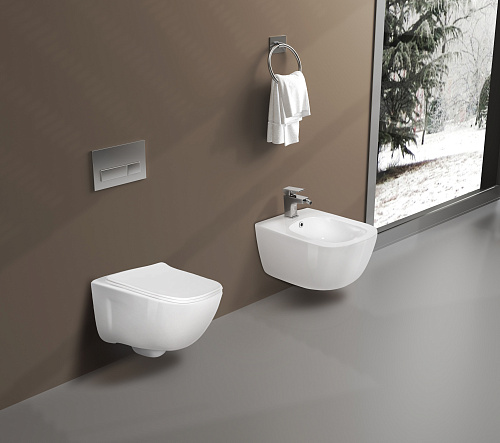 Унитаз компакт ДИВА подвесной с сиденьем безободковый 510*350*360мм Aquatek AQ2012-00 купить