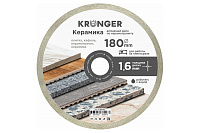Алмазный диск  KRONGER ф180*25.4*1.6 Керамика плитка, керамогранит мокр. рез сплошной (K100180)