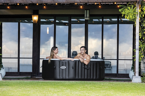 СПА-бассейн Intex "Jet and Bubble Deluxe" гидромассаж 130*180*71см с хлорогенератором 28458 купить