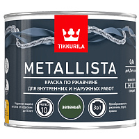 Краска по ржавчине Tikkurila METALLISTA зеленый 0.4 л