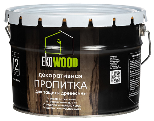 Пропитка декоративная для древесины EKOWOOD тик (9л) купить