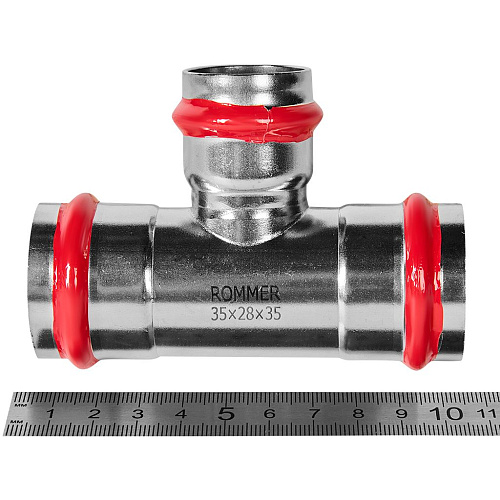 Тройник переходной ВПр 32*28*35 прессовой из нержавеющей стали Rommer RSS-1014-352835 купить