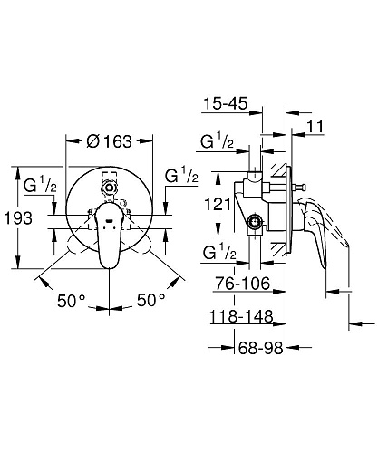 Смеситель Eurostyle для ванны цвет хром GROHE 23730003 купить