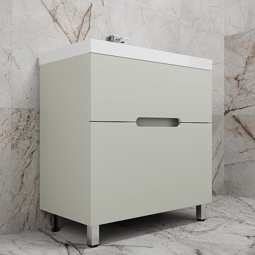 Тумба напольная Матис 80 олива 2 ящика с умывальником ASTI 80 антрацит Style Line ЛС-00002438/СС-00002474 купить