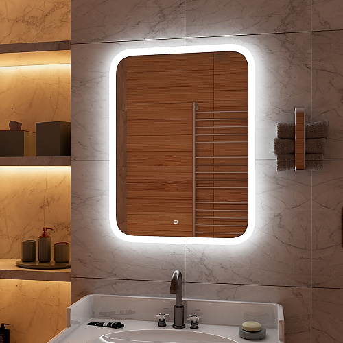 Зеркало Континент Glamour 50*70см LED подсветка, сенсор ЗЛП243 купить