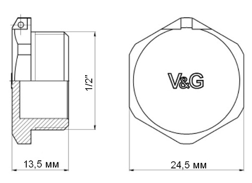 Пробка резьба наружная 1/2", V&G VG-207101 купить