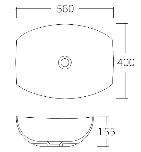 Раковина накладная HOLLER K-6306 белая 560*400*155мм HOLLER 344121 купить
