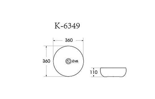 Раковина накладная K-6349 360*360*110мм белая HOLLER 322537 купить