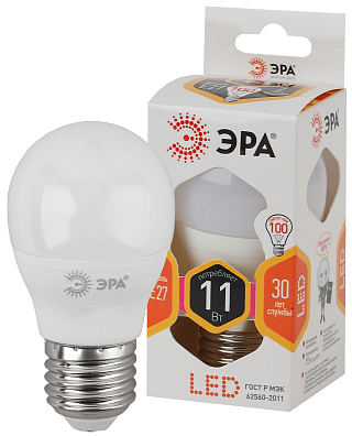 Лампа светодиодная ERA LED smd P45-11Вт-827-Е27 купить