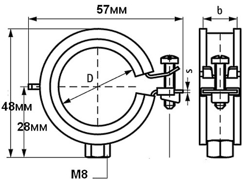 Хомут Walraven KSB1 с уплотнителем epdm быстрый замок М8 3/4" (25-28мм) 3363028 купить