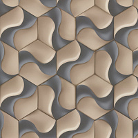 Обои Cube флизелиновые горячее тиснение 1,06*10 коричневые Eutodecor 7153-16