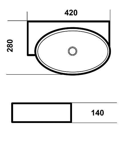 Раковина Astra 420*280*140мм белый Keramastar KR093021L купить