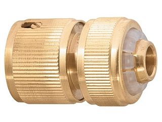 Соединитель латунь 1/2" с автостопом купить