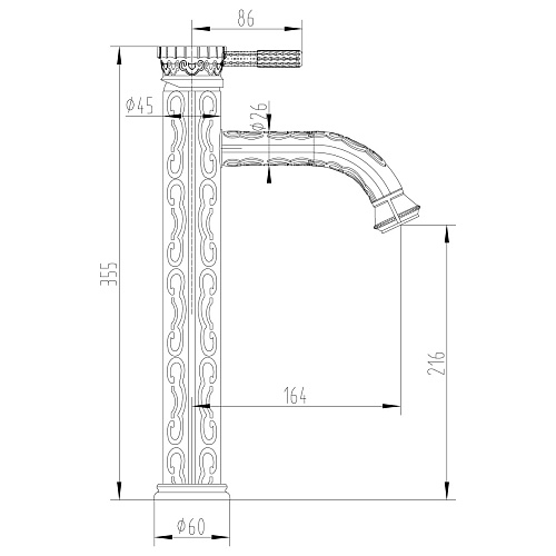 Смеситель Lemark Jasmine для раковины черная бронза LM6609ORB купить