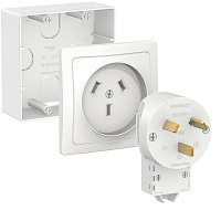 Комплект силовой Blanca BLNSK003231 розетка+вилка+монт к белый