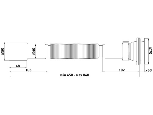 Сифон гофрированный 40/50 1 1/2" G106 Анипласт купить