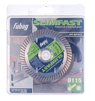Диск алмазный Fubag 115*22.2*1.2мм Slim Fast многофункциональный сухая резка для плитки, кирпича, бетона, камня, металла  (80115-3)